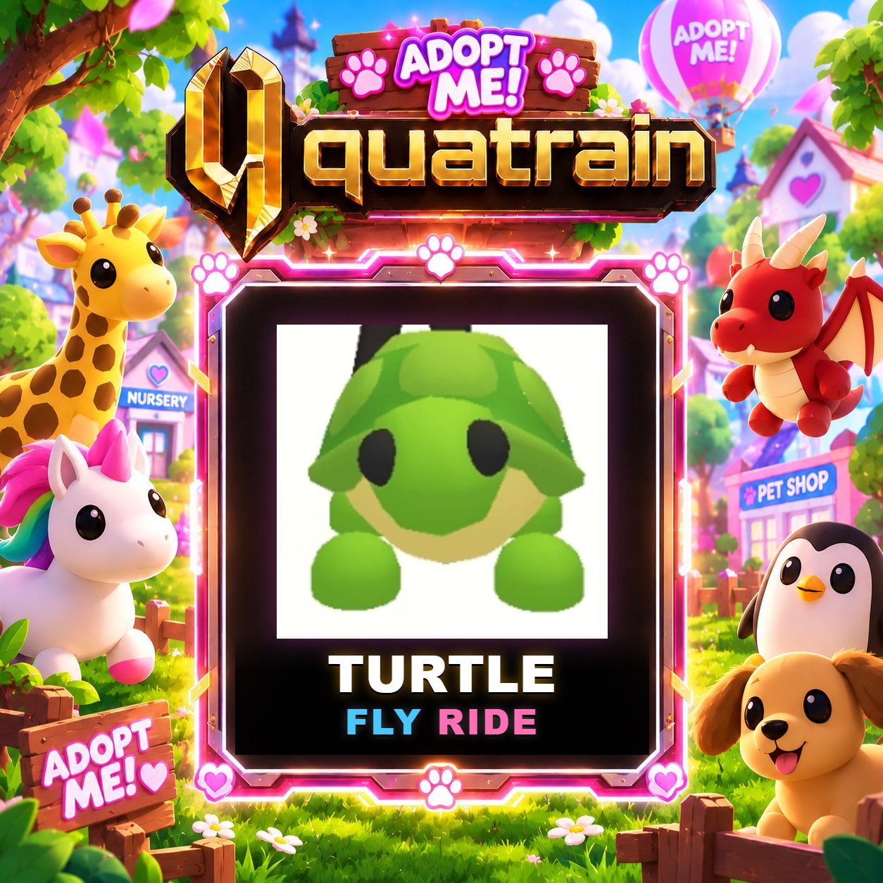 [Legendary] 🟢 🐢 FR Turtle 🐢 🟢 Super Speedy | Adopt Me 🐕