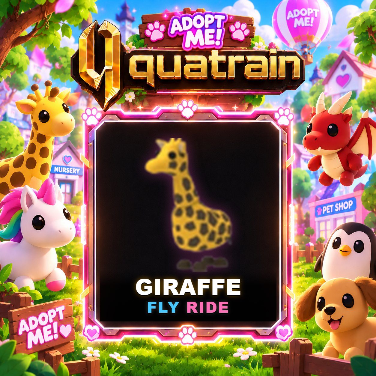 [Legendary] 🟤 🦒 FR Giraffe 🦒 🟤 Super Speedy | Adopt Me 🐕