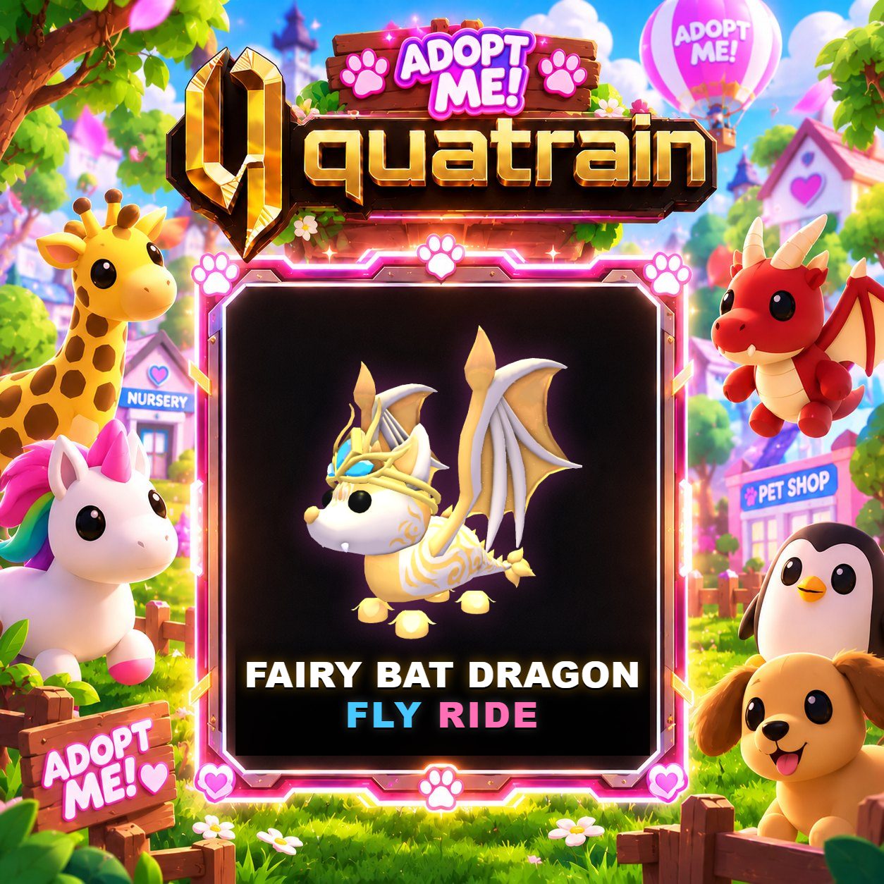[Legendary] 🐲 🧚🏻‍♀️ FR Fairy Bat Dragon 🧚🏻‍♀️ 🐲 Super Speedy | Adopt Me 🐕