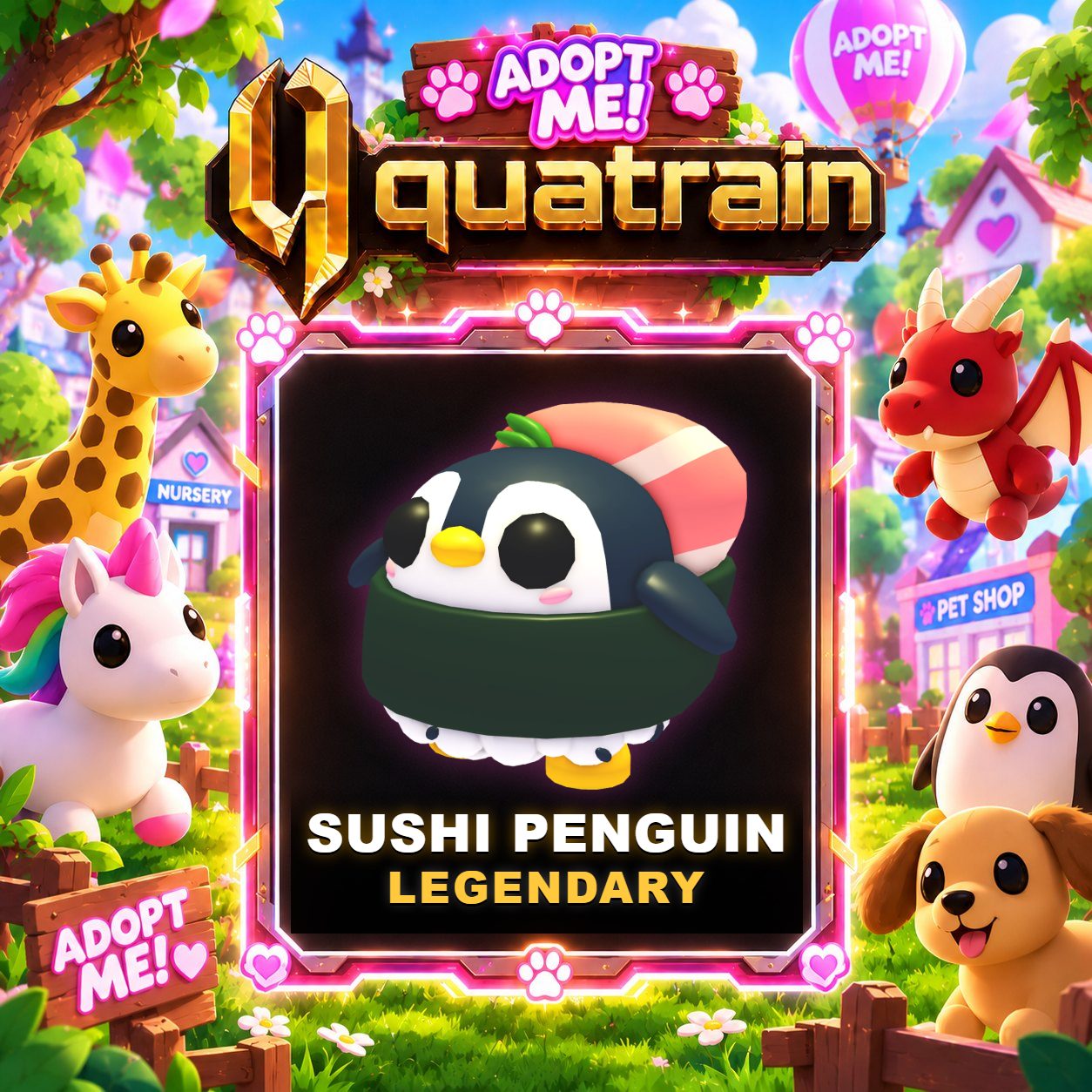 [Legendary] 🍣 🐧 Sushi Penguin 🐧 🍣 Super Speedy | Adopt Me 🐕