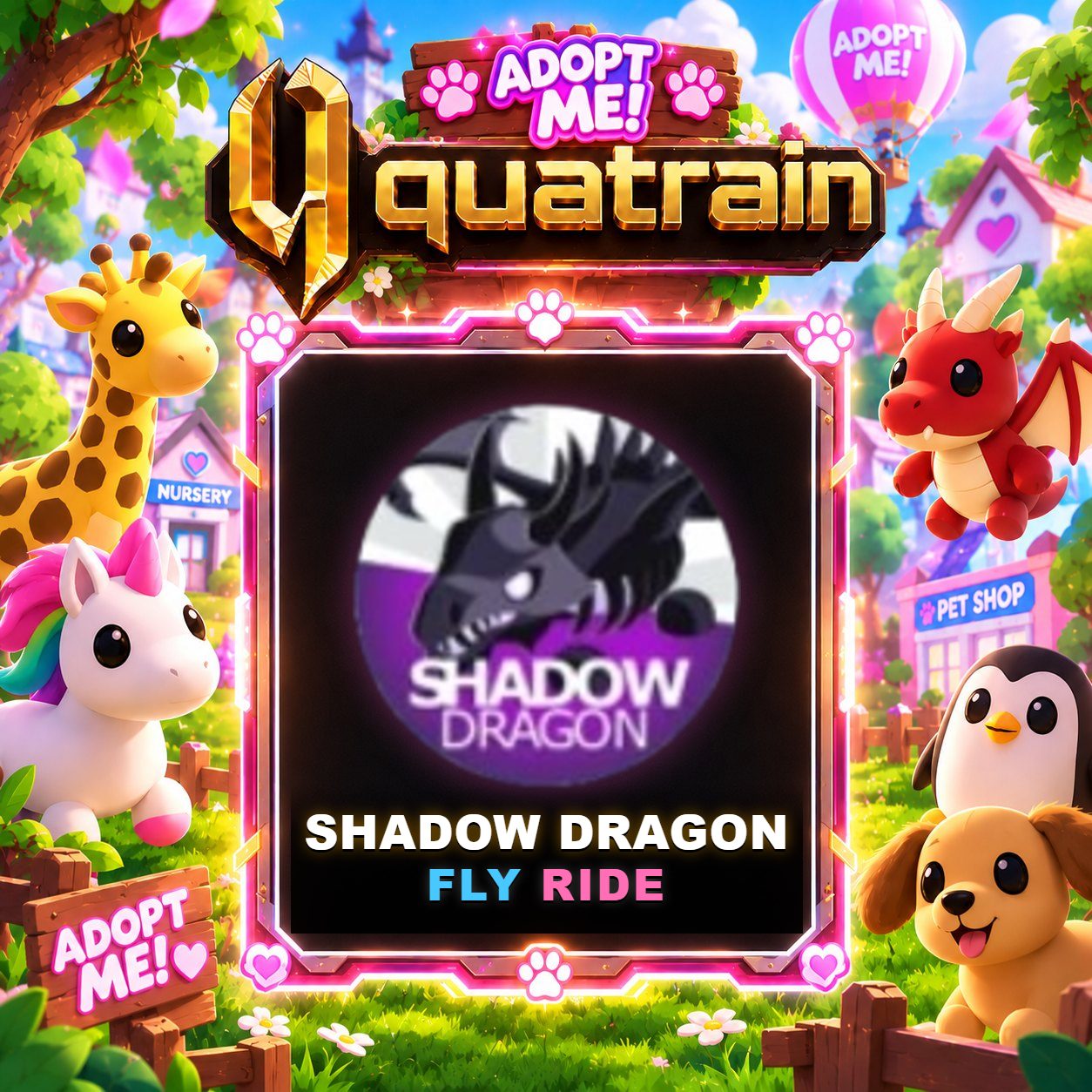 [Legendary] ⚫ 🐉 FR Shadow Dragon 🐉 ⚫ Super Speedy | Adopt Me 🐕