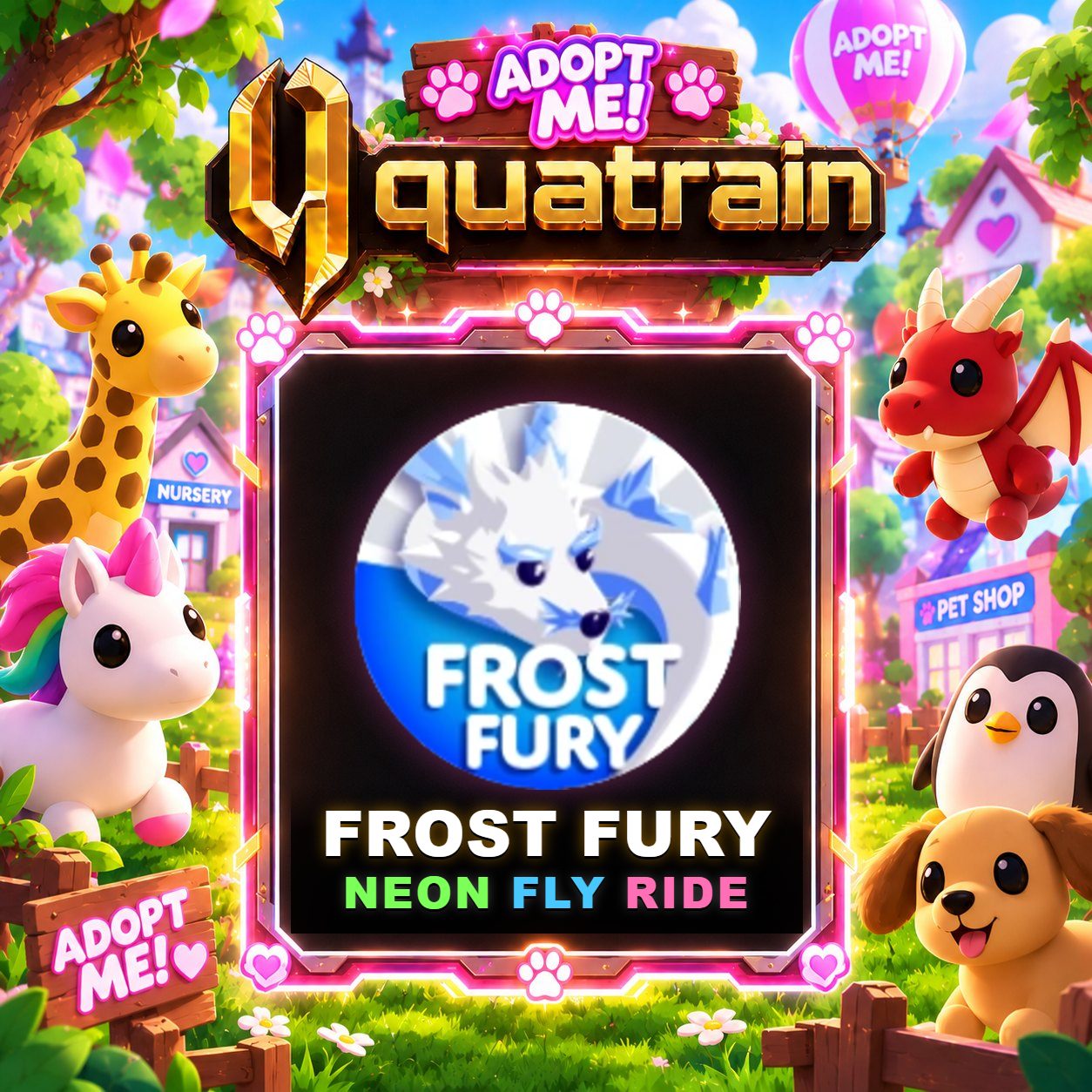 [Legendary]  ❄️ 🦎 NFR Frost Fury 🦎 ❄️ Super Speedy | Adopt Me 🐕