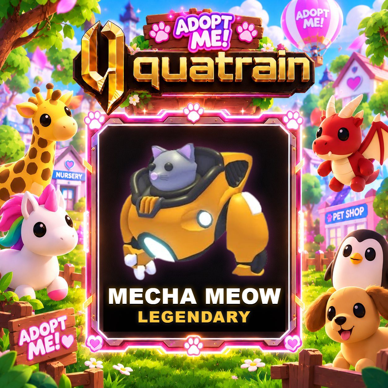 [Legendary] 🤖🐱 Mecha Meow 🐱🤖 Super Speedy | Adopt Me 🐕