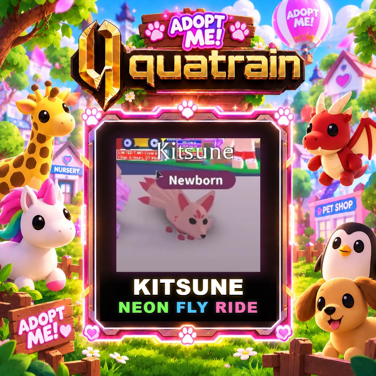 [Legendary] 🦊🐾 NFR Kitsune 🐾🦊 Super Speedy | Adopt Me 🐕