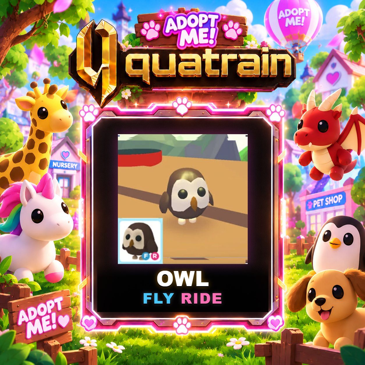 [Legendary]  🟤 🦉 FR Owl 🦉 🟤 Super Speedy | Adopt Me 🐕