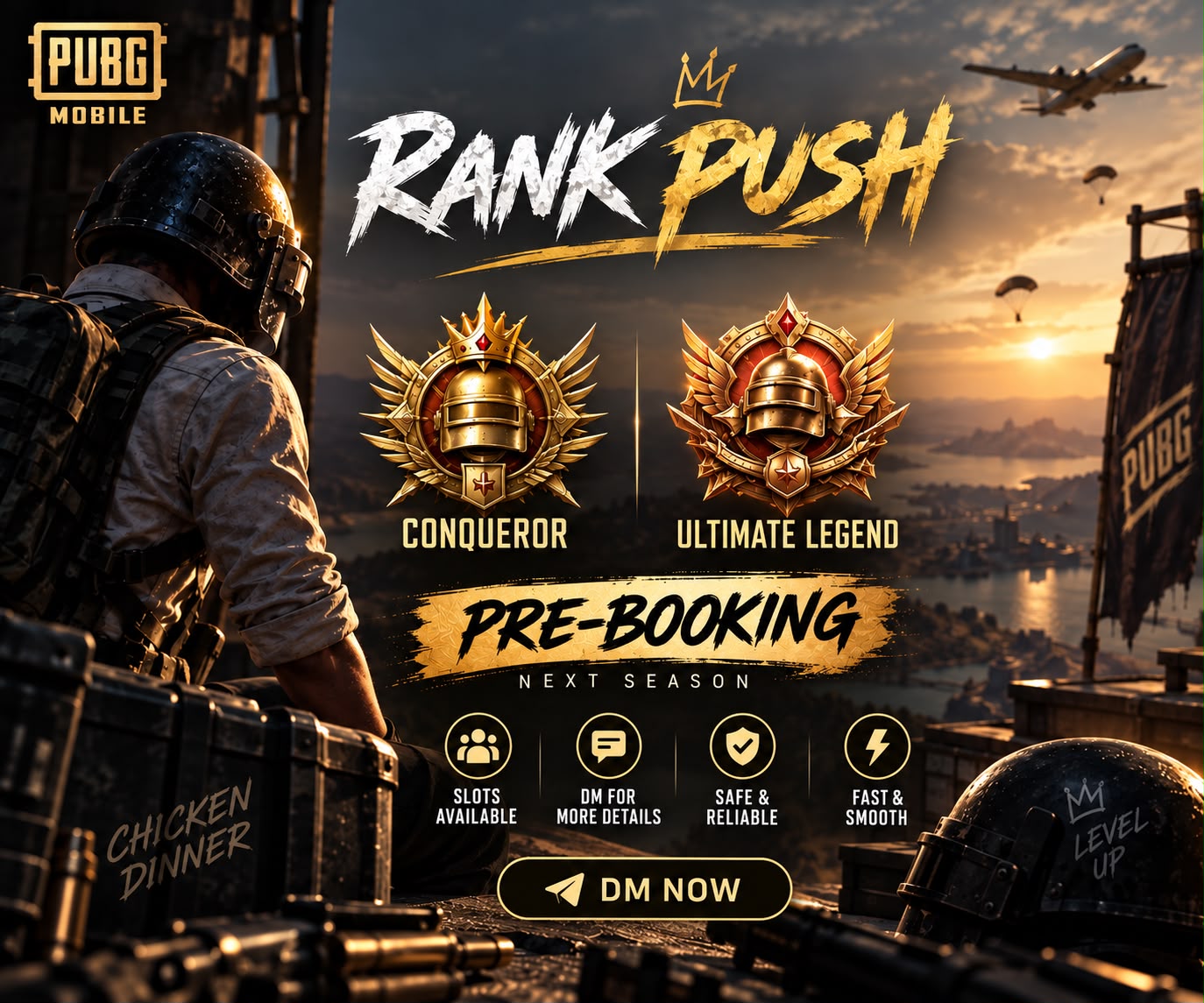 `Upcoming` *S32* ``` RANK PUSH BOOKINGS ‼️```  *TOP PRIORITY SLOTS ARE ALSO AVAILABLE*  *Safe & Secure + GRUNTEED ✅*