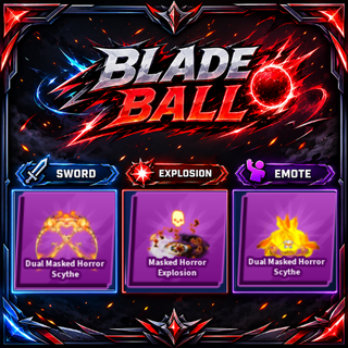[ Limited Set ] Dual Masked Horror Scythe + Explosion + Emote | FAST DELIVERY✅