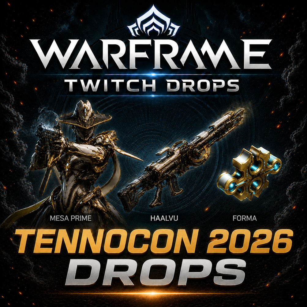 👑 Mesa Prime + Haalvu + Built Forma + Glyph ▸ Tennocon 2026 Warframe Twitch Drops • Instant Delivery⚡