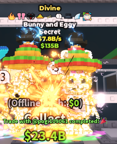 DIVINE BUNNY AND EGGY 7.8B/S (BUNNY + 8 TRAITS) – STEAL A BRAINROT – FAST DELIVERY & TRUSTED #L3ZV9C