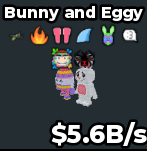 Bunny and Eggy 5.6B/s 1 of 91 Exist | Steal a brainrot