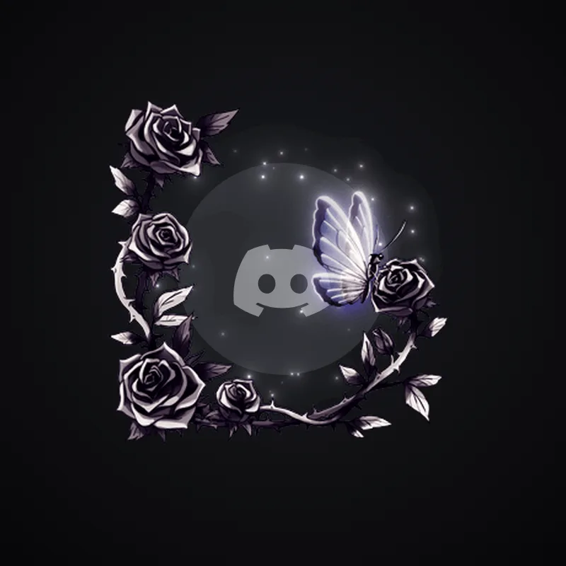 Discord Dark Roses (Black) Avatar Decoration 🎁 | Gift Link | Instant & Safe