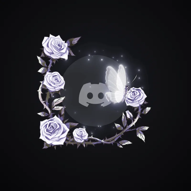 Discord Dark Roses (White) Avatar Decoration 🎁 | Gift Link | Instant & Safe
