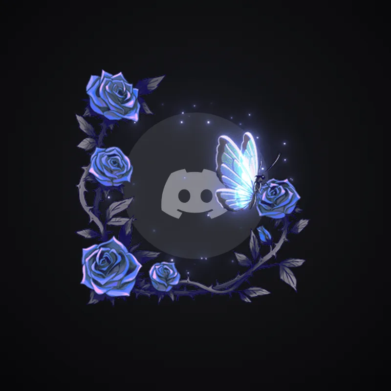 Discord Dark Roses (Blue) Avatar Decoration 🎁 | Gift Link | Instant & Safe