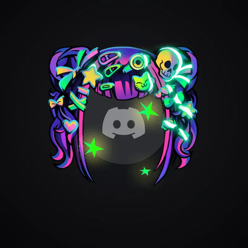 Discord Neon Decora Hair Avatar Decoration 🎁 | Gift Link | Instant & Safe