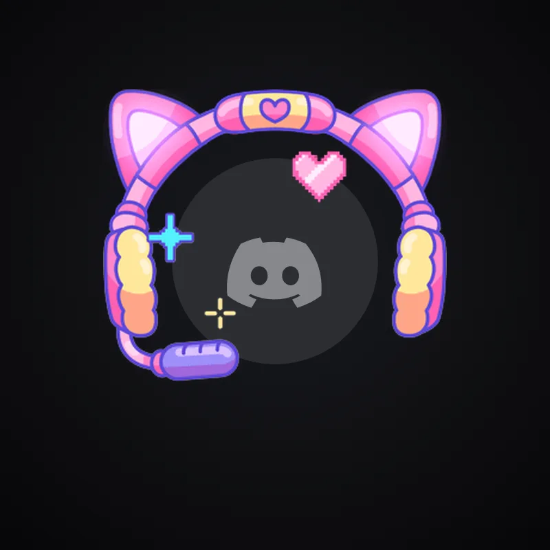 Discord Cat Ear Headset Avatar Decoration 🎁 | Gift Link | Instant & Safe