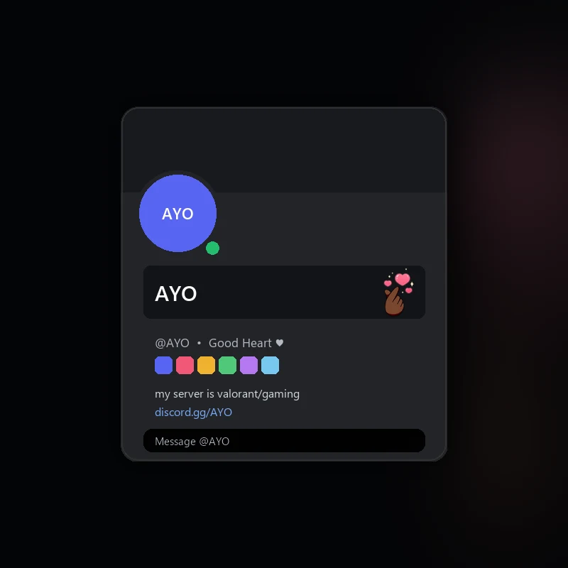 Discord K-Heart (Dark) Nameplate 🎁 | Gift Link | Instant