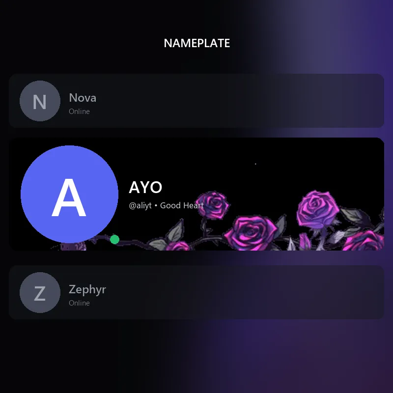 Discord Dark Roses (Nightshade) Nameplate 🎁 | Gift Link | Instant