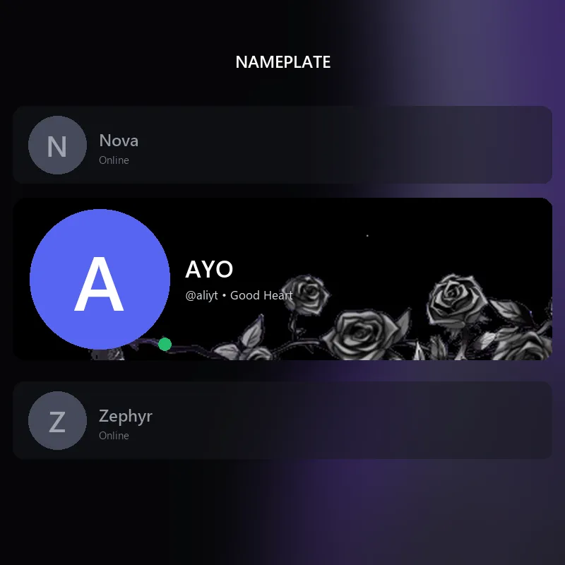 Discord Dark Roses (Black) Nameplate 🎁 | Gift Link | Instant