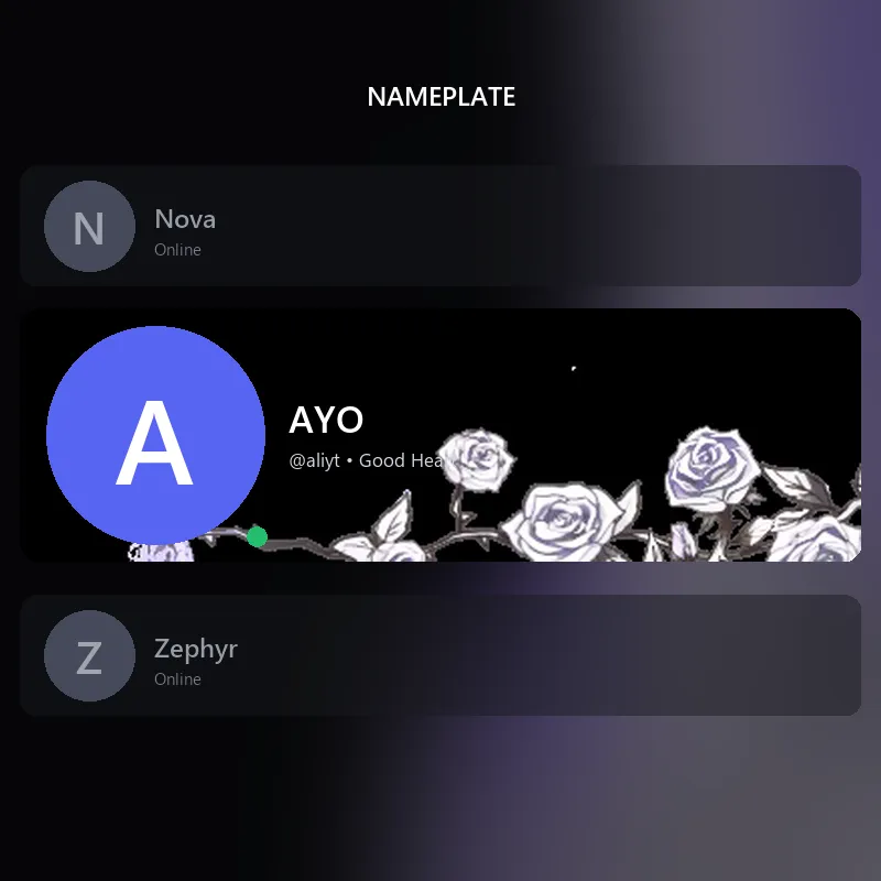 Discord Dark Roses (White) Nameplate 🎁 | Gift Link | Instant