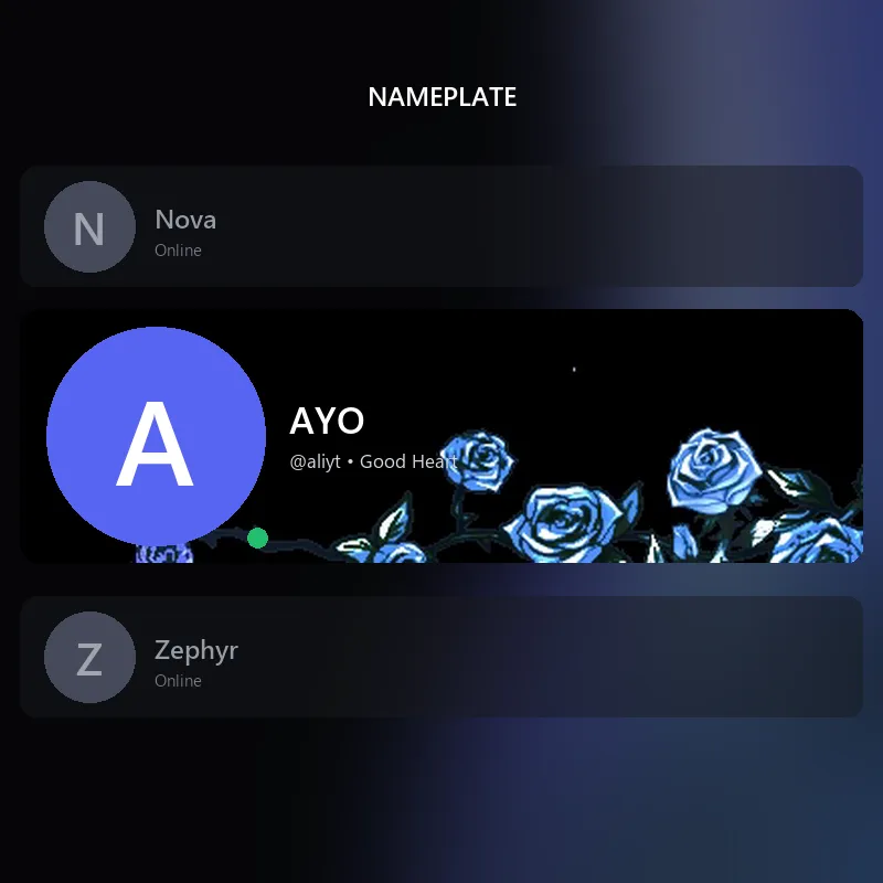 Discord Dark Roses (Blue) Nameplate 🎁 | Gift Link | Instant