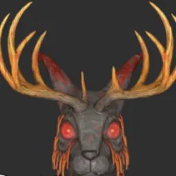 Fasnacht Glowing Jackalope Mask