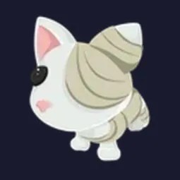 Neon Halloween White Mummy Cat