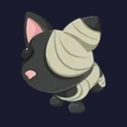 Neon Ride Halloween Black Mummy Cat