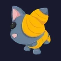 R Halloween Golden Mummy Cat