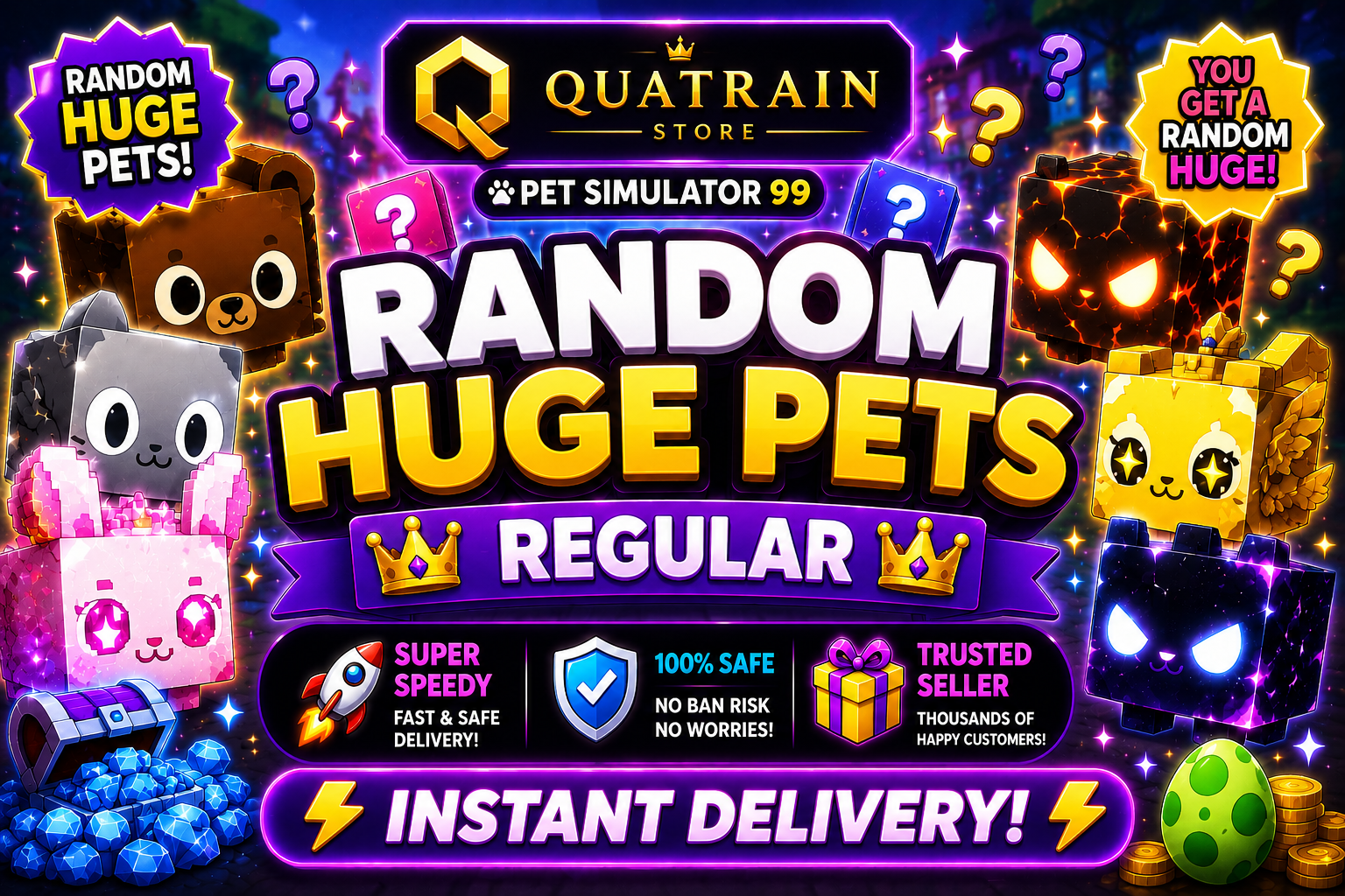 🐻 x50 Random Huge Pets  👑 Super Speedy | Pet Simulator 99 🐱