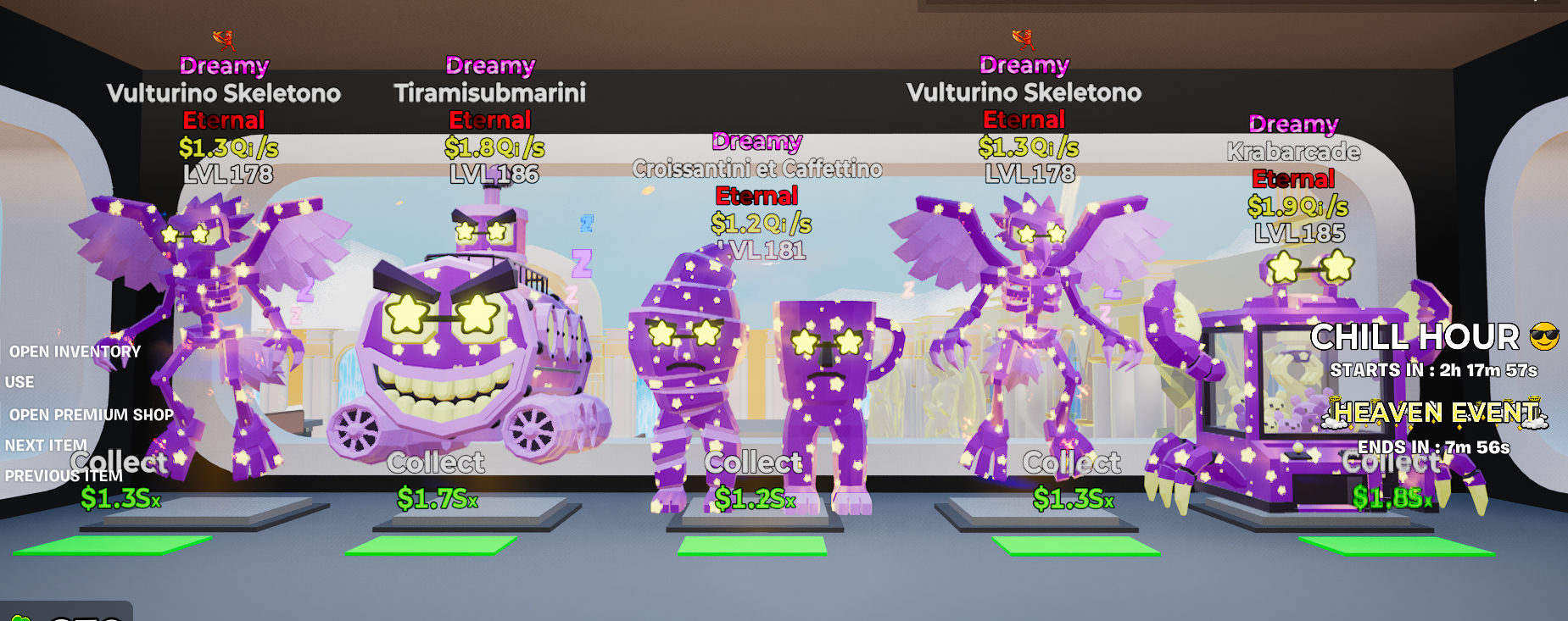 5x DREAMY ETERNAL COLLECTION -Fortnite Steal The Brainrot