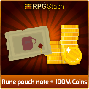Rune pouch note + 100M Coins [💯1500+ High TLv Acc Trade⚖️] [OSRS] 🏆121K+Feedback Seller✔️