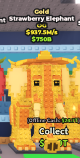 Gold Strawberry Elephant