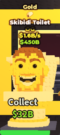 Skibidi Toilet Gold 1.6B/S