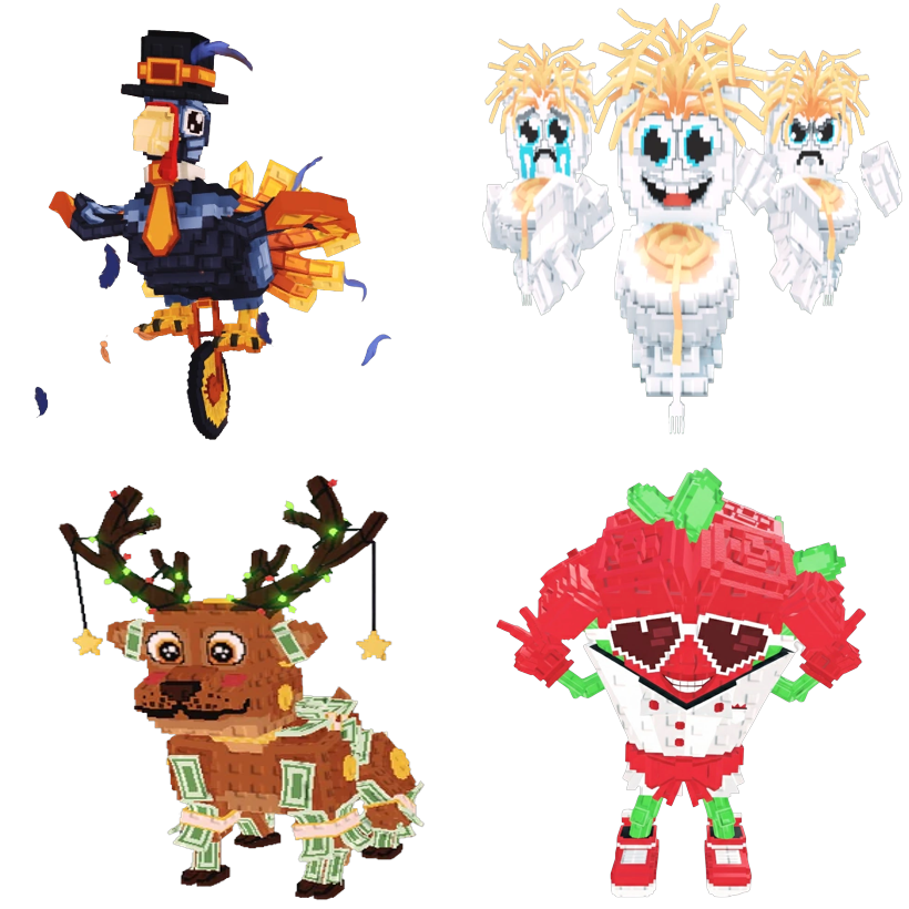📦 BUNDLE 🎯 Gobblino Uniciclino + Los Spaghettis + Money Money Reindeer + Lovin Rose 🌪 - FAST DELIVERY ⚡ - Steal a Brainrot