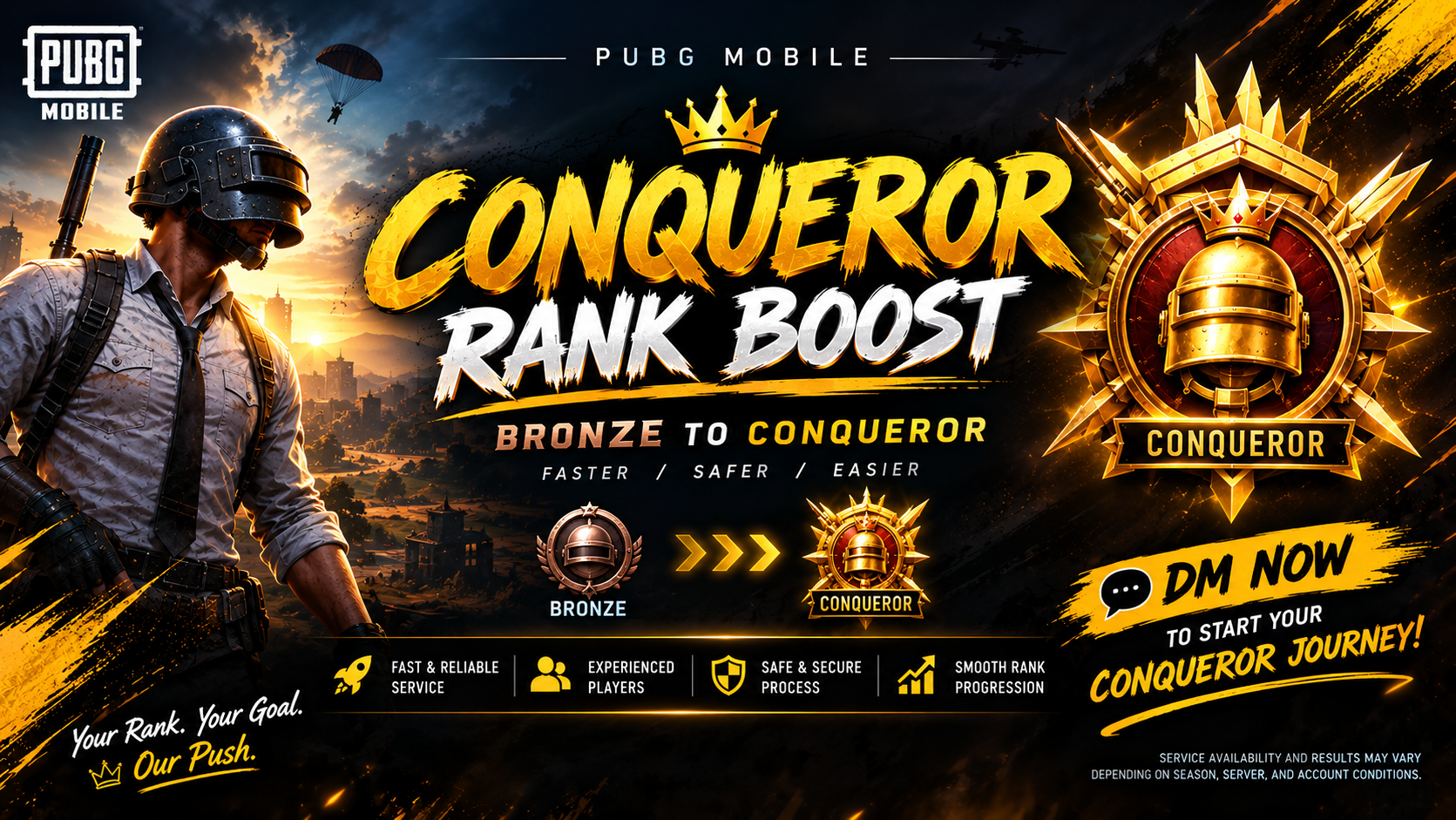 🏆 Conqueror Rank Push 🔥 | Fast & Safe Rank Boost | New Season Push