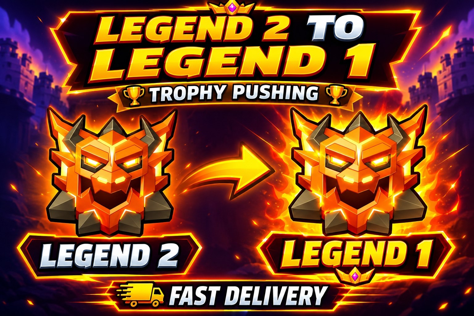 🔥 LEGEND 2 TO LEGEND 1 TROPHY PUSHING 🏆 FAST DELIVERY 🚚