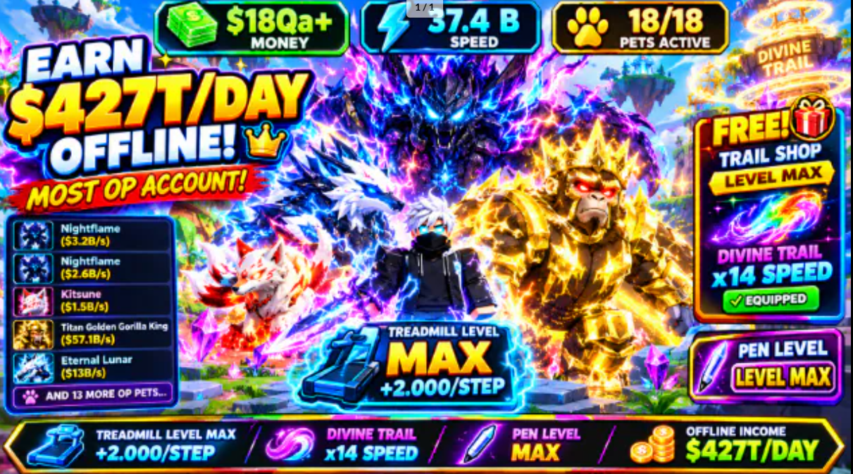 🔥 MOST OP Account | 3 Nightflame + Kitsune | Golden Titan Gorilla King 57.1B/s | $427T/Day | SPEED 37.4 B | ALL MAX | DIVINE TRAIL |NO EMAIL| INSTANT DELIVERY.