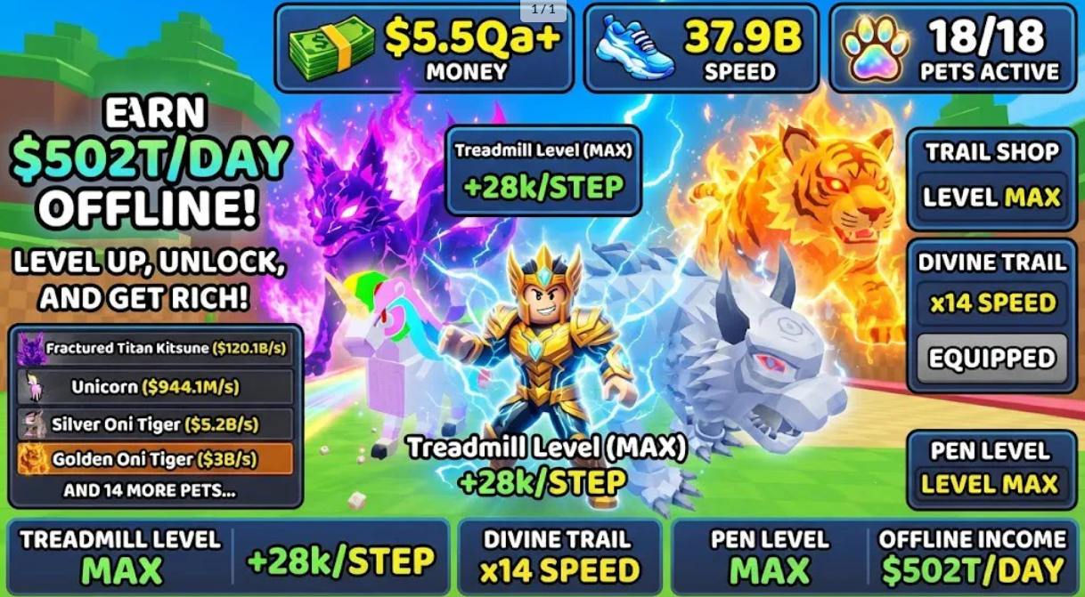 OP ACCOUNT | Fractured Titan Kitsune 120.1B/s, Unicorn 944M/s, Golden Oni Tiger 5.2B & Silver 3B/s | $502T/DAY | SPEED 37.9B | DIVINE TRAIL | INSTAN DELIVERY*
