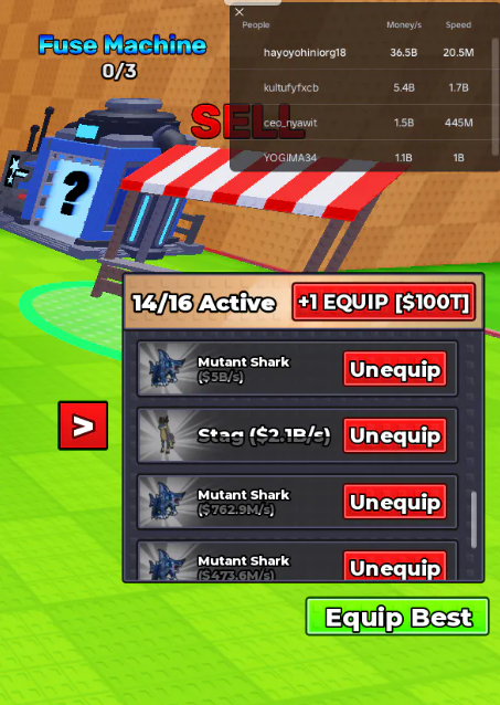FRESH ACCOUNT | ETERNAL GORILLA KING 17.1B/s | SECRET MUTANT SHARK 5B/s | 131T Day Off | MONEY/S 36.5B | FULL SPEC CHECK DESCRIPTION | INSTANT DELIVERY