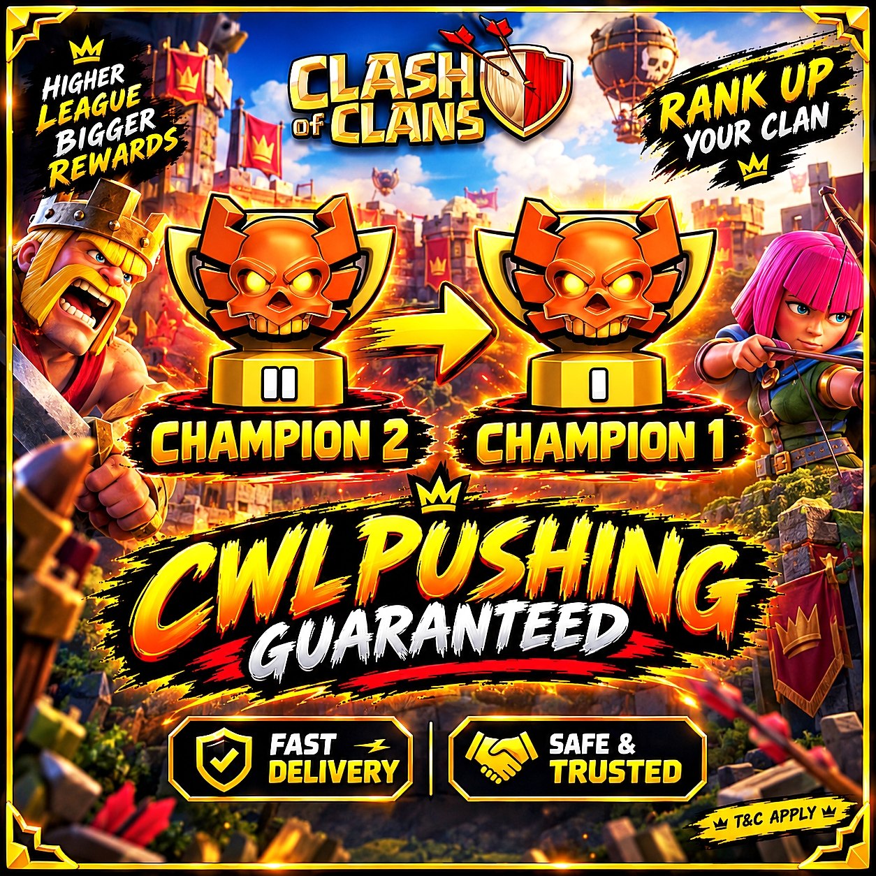 ✨ CHAMPION 2 TO CHAMPION 1 ☘️ CWL PUSHING GUARANTEED 🏆 FAST DELIVERY 🚚