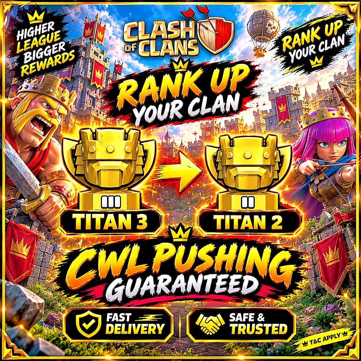 ❤️🔥 TITAN 3 TO TITAN 2 🪼 CWL PUSHING GUARANTEED 🏆 FAST DELIVERY 🚚