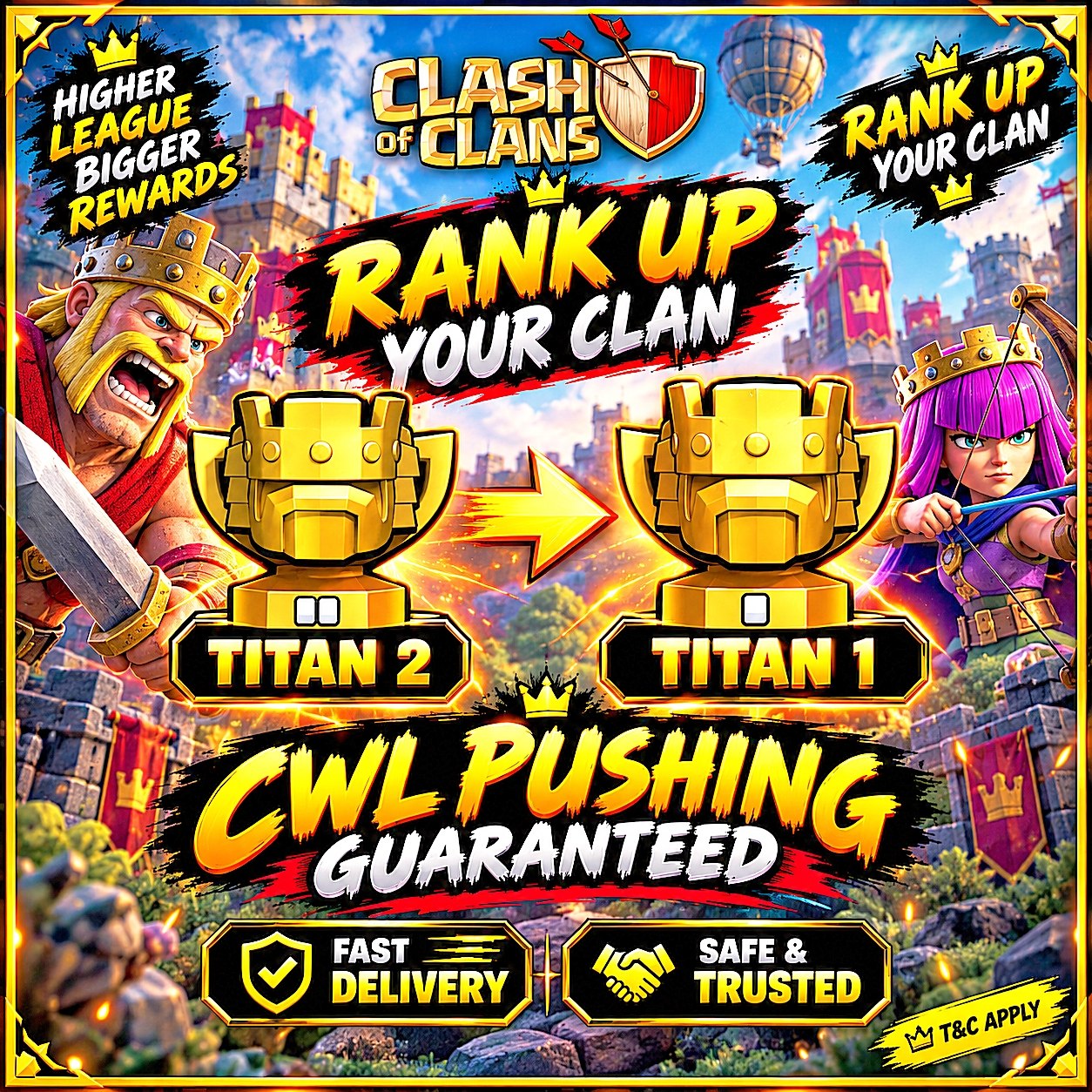 ♨️ TITAN 2 TO TITAN 1 ❣️ CWL PUSHING GUARANTEED 🏆 FAST DELIVERY 🚚