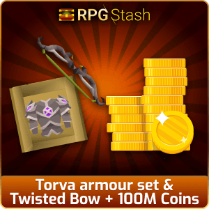 Torva armour set & Twisted Bow + 100M Coins [💯1500+ High TLv Acc Trade⚖️] [OSRS] 🏆121K+Feedback Seller✔️