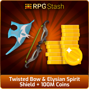 Twisted Bow & Elysian Spirit Shield + 100M Coins [💯1500+ High TLv Acc Trade⚖️] [OSRS] 🏆121K+Feedback Seller✔️