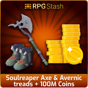 Soulreaper Axe & Avernic treads + 100M Coins [💯1500+ High TLv Acc Trade⚖️] [OSRS] 🏆121K+Feedback Seller✔️