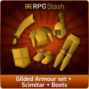 Gilded Armour set + Scimitar + Boots [💯1500+ High TLv Acc Trade⚖️] [OSRS] 🏆121K+Feedback Seller✔️