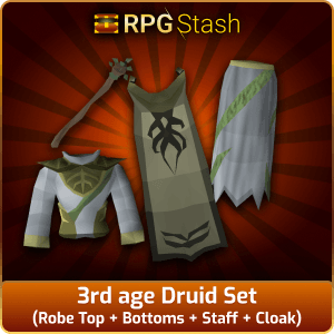 3rd age Druid Set (Robe Top + Bottoms + Staff + Cloak) [💯1500+ High TLv Acc Trade⚖️] [OSRS] 🏆121K+Feedback Seller✔️