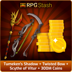 Tumeken's Shadow + Twisted Bow + Scythe of Vitur + 300M Coins [💯1500+ High TLv Acc Trade⚖️] [OSRS] 🏆121K+Feedback Seller✔️