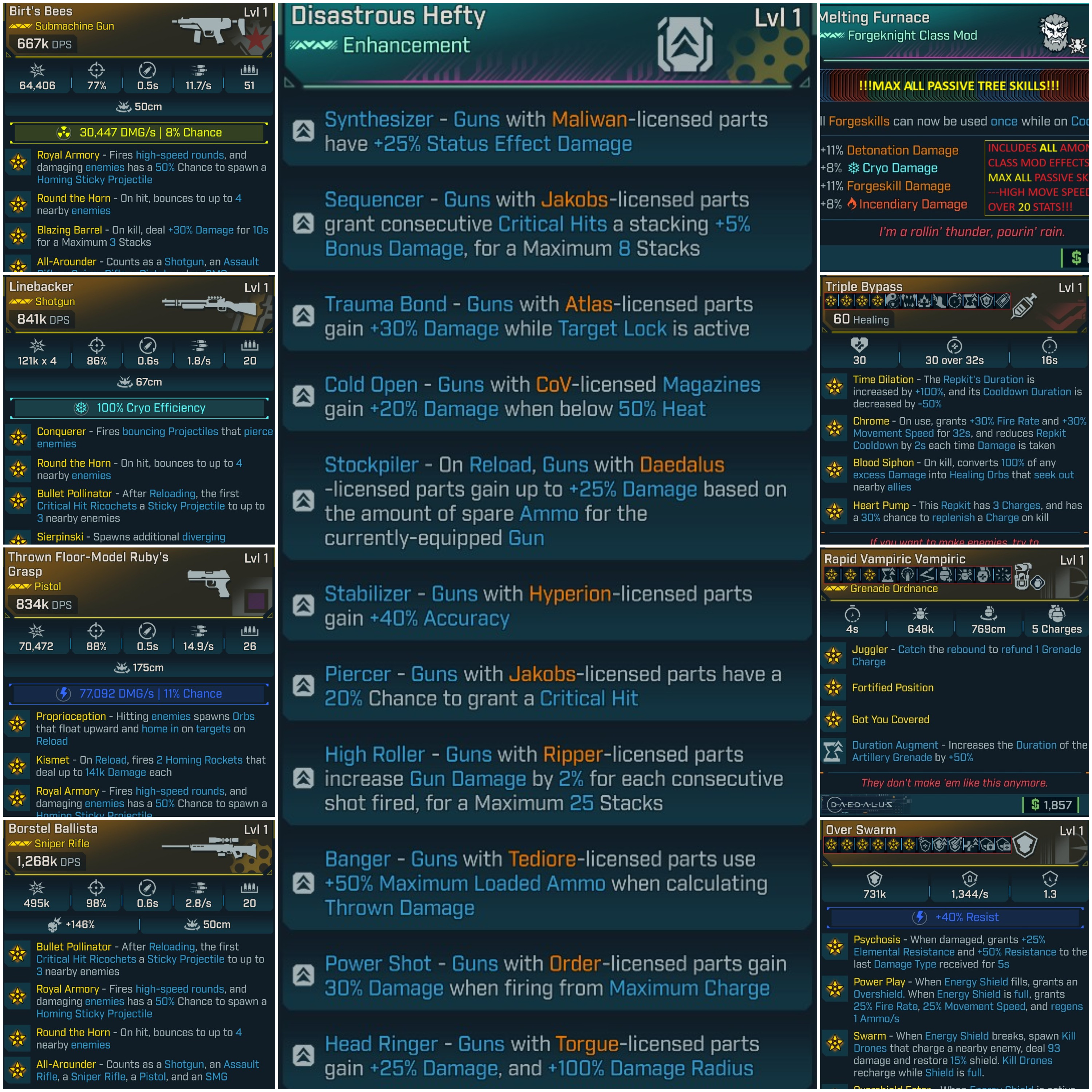 ⭐[MODDED GOD ROLL] BL4 LVL 1 AMON LEVELING PACK - 9 ITEMS | ALL SKILLS MAXED⭐