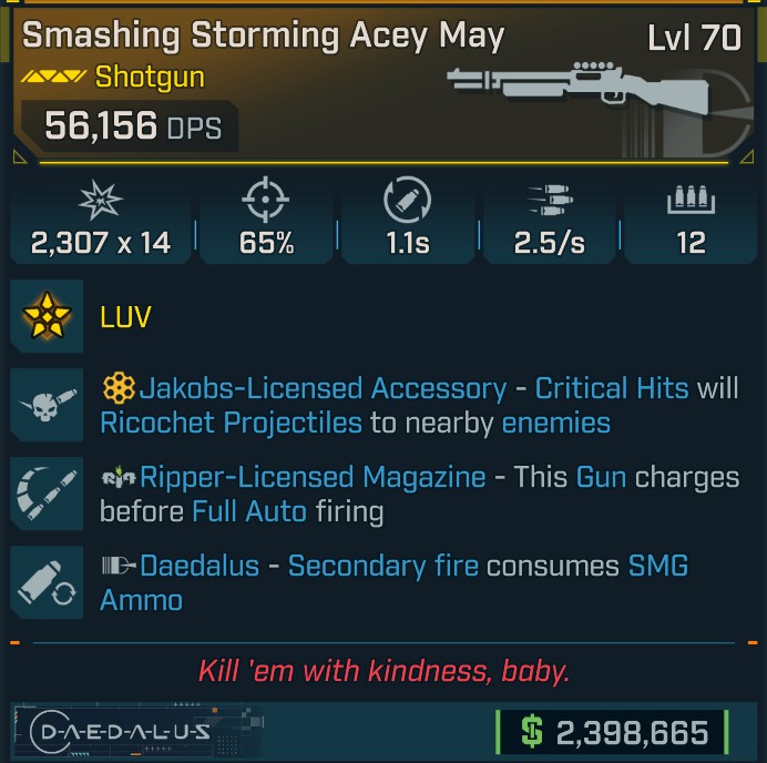 ⭐[GOD ROLL] L70 ACEY MAY - SEE IMAGE FOR STATS⭐